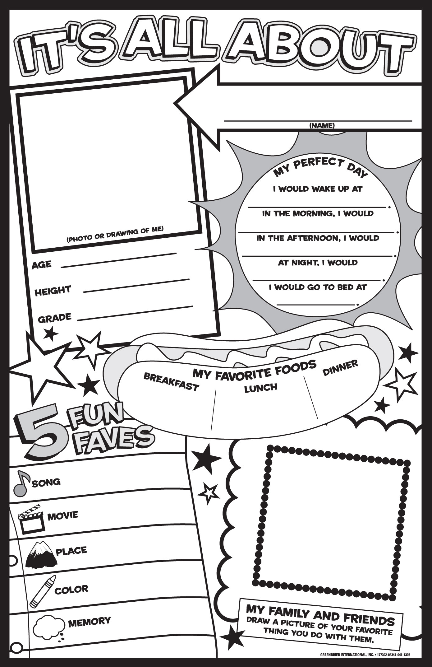 all about me poster printable