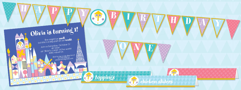 it’s a small world – birthday party invite